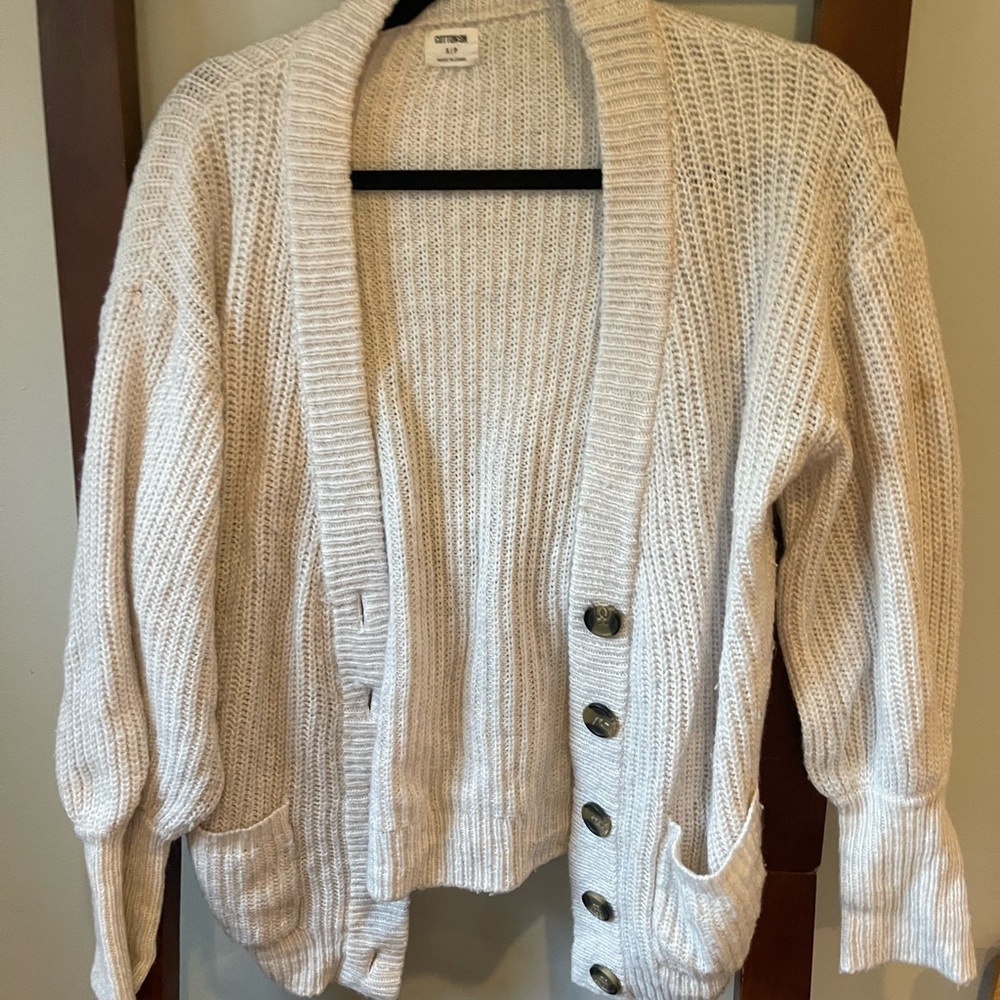Cotton On Cream Button-Up Cardigan